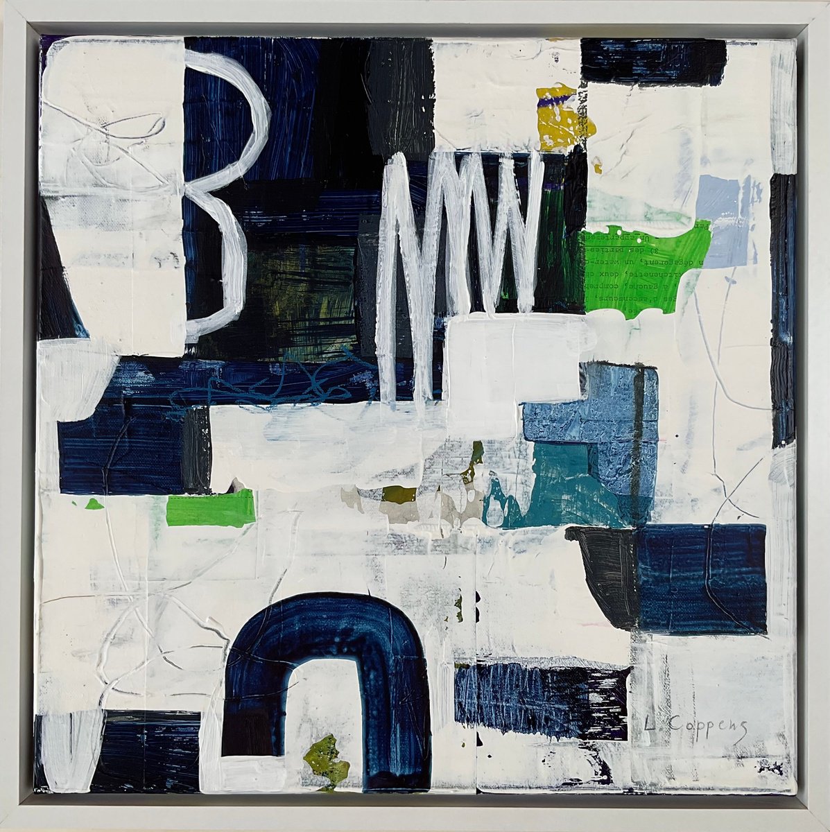 Abstract Painting By Linda Coppens, 17 X 17", Co-2025-09, Original Artwork