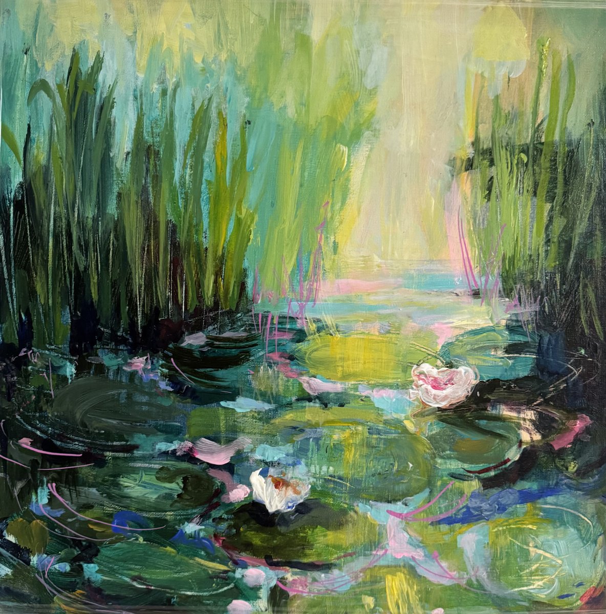 Pond And Light 2 By Ayse Mcgowan, 16 X 16, Artwork For Sale On Artfinder