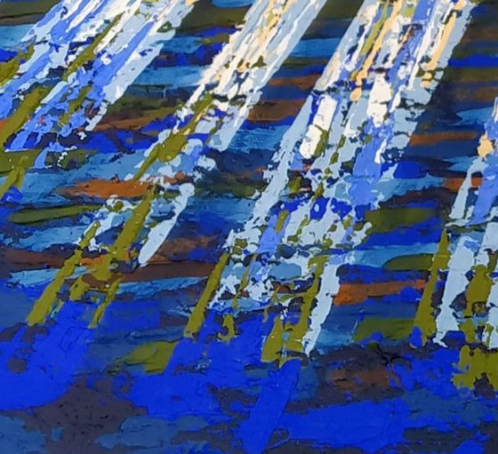 Gold and Blue Forest Light
