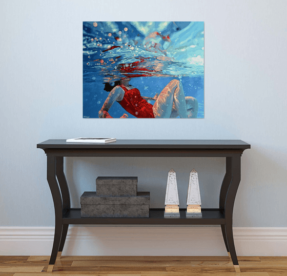Sun Soaked - Large Swimming Painting