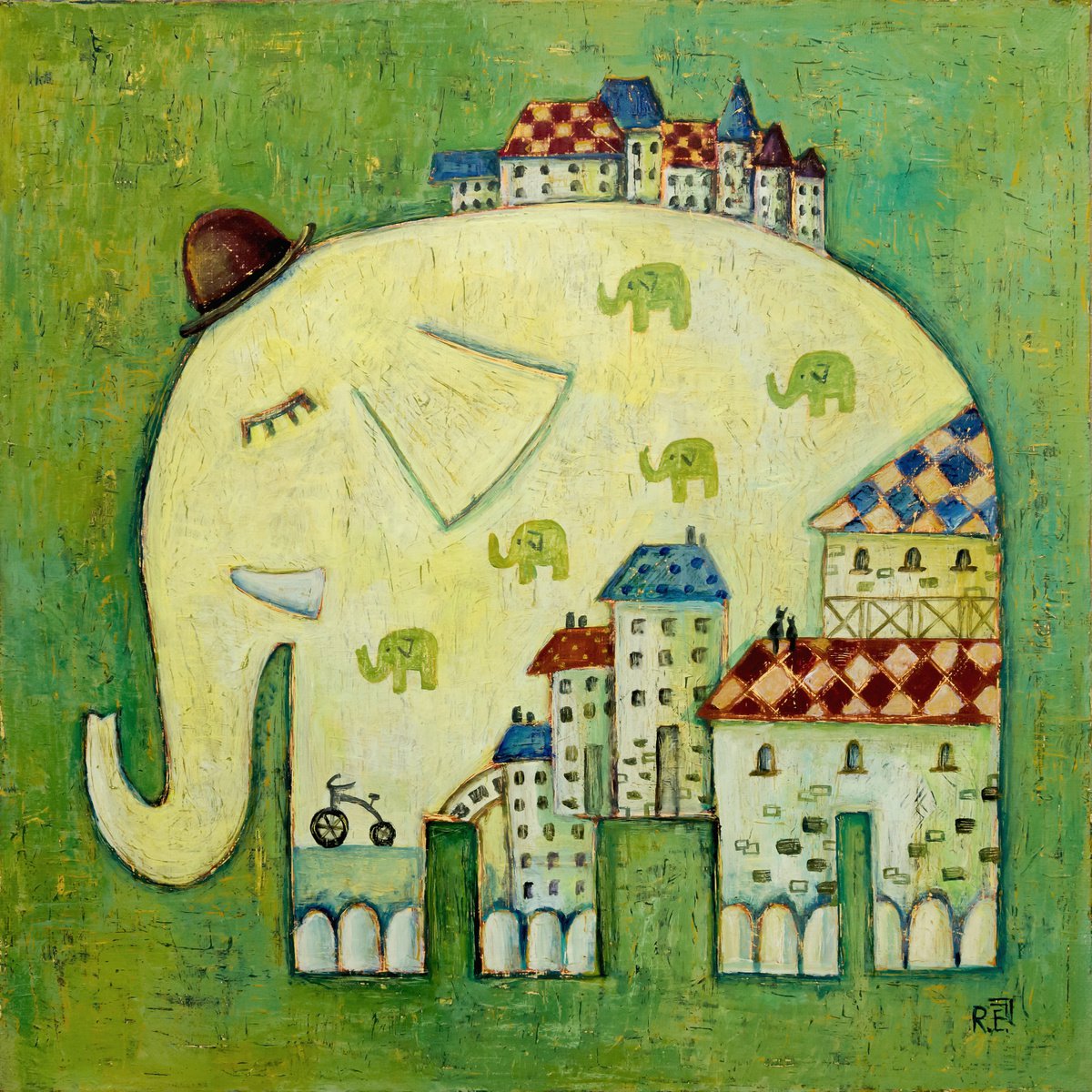 Elephant in the city by Elena Razina