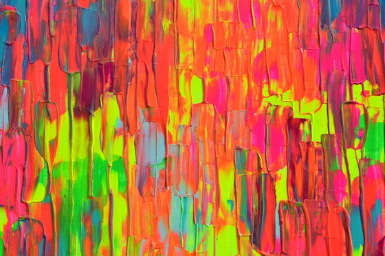 47.3x31.5'' Large Ready to Hang Colourful Modern Abstract Painting - XXL Happy Gypsy Dance 13