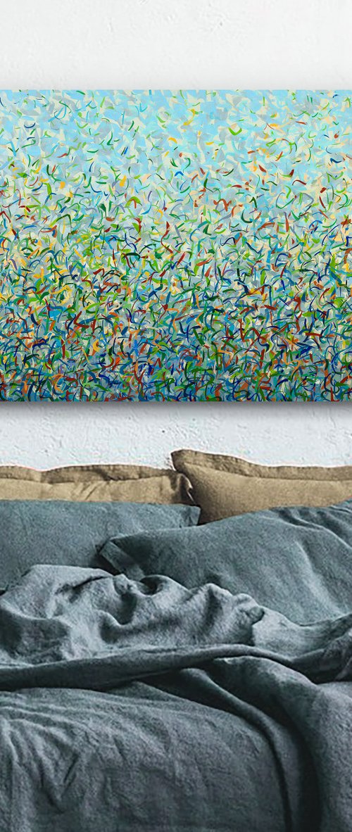 Dawn Garden Dance 152 x 76cm acrylic on canvas by George Hall