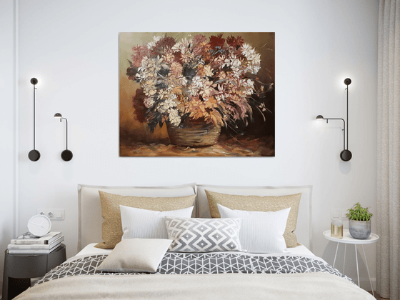 Abstract flowers(100x80cm, oil painting, palette knife)