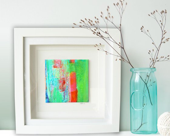 Framed ready to hang mini original abstract #214