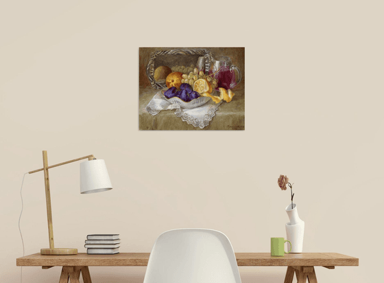 Fruit on a White Napkin