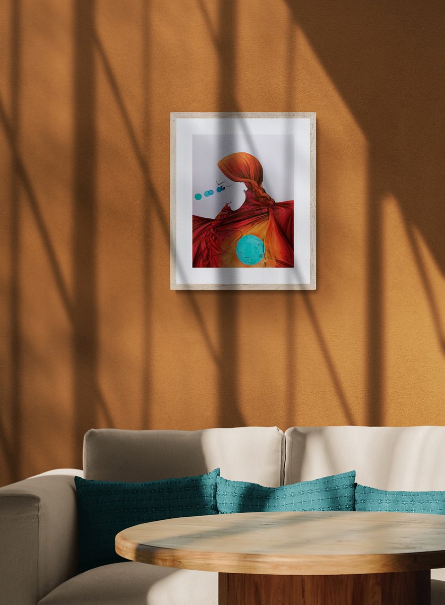 Surrealistic Portrait Painting By Marija Stojkovic, 12 X 17", Allowing Ii, Original Artwork