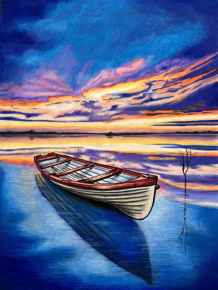 Illustrative Pencil Drawing , Tranquility By Karen Elaine Evans, 12 X 17, Artwork For Sale On Artfinder