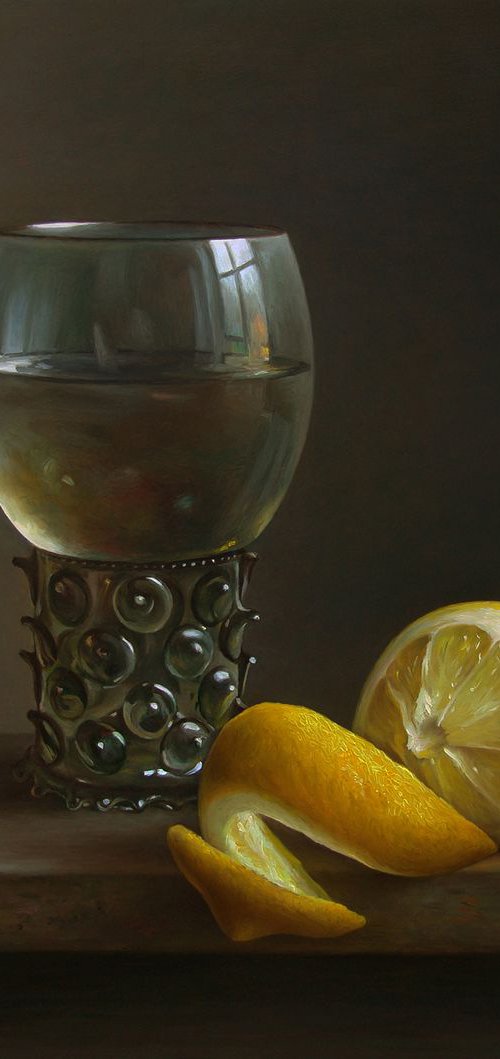 Roemer glass with lemon by Albert Kechyan
