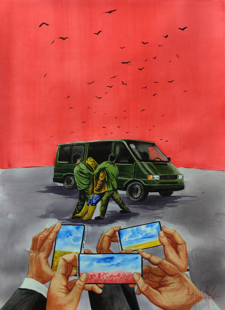 Photorealistic Watercolour , Happiness Car By Eugene Gorbachenko, 22 X 30, Artwork For Sale On Artfinder