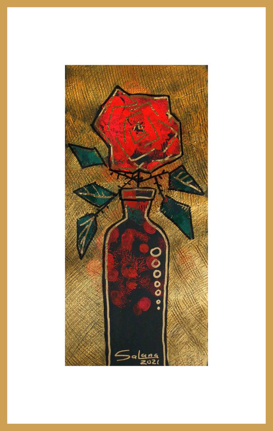 Rose stylized III /  ORIGINAL PAINTING