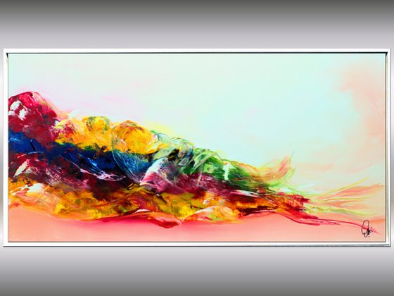 Summer games - colourful abstract painting in frame