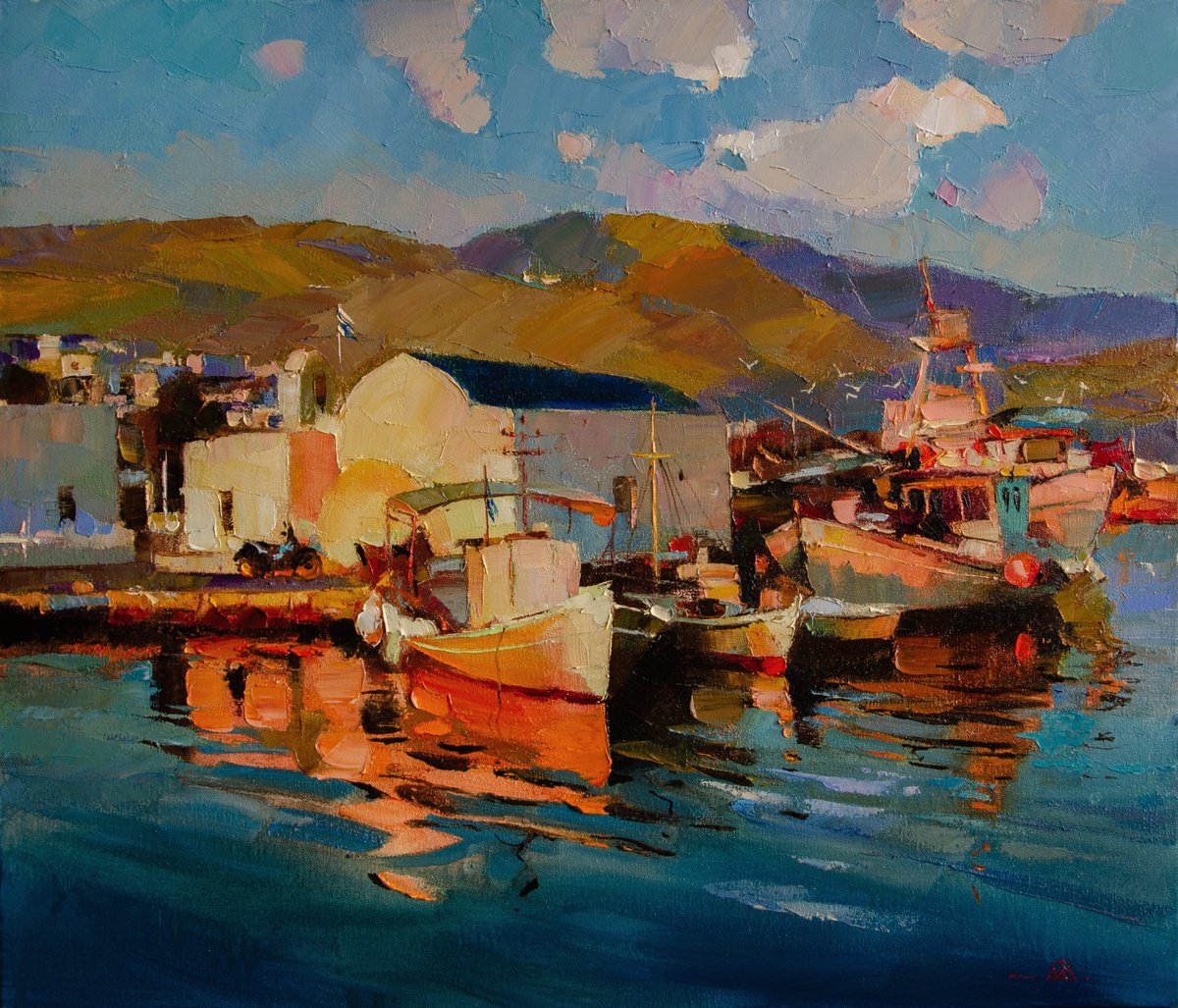 Evening Naousa By Valentin, 28 X 24, Artwork For Sale On Artfinder