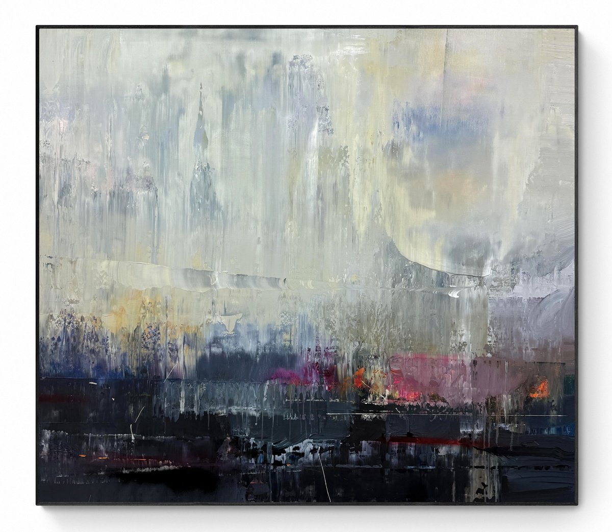 Abstract Acrylic Painting By Nazarii Medvid, 47 X 41", Depth Of Nature 403, Original Artwork