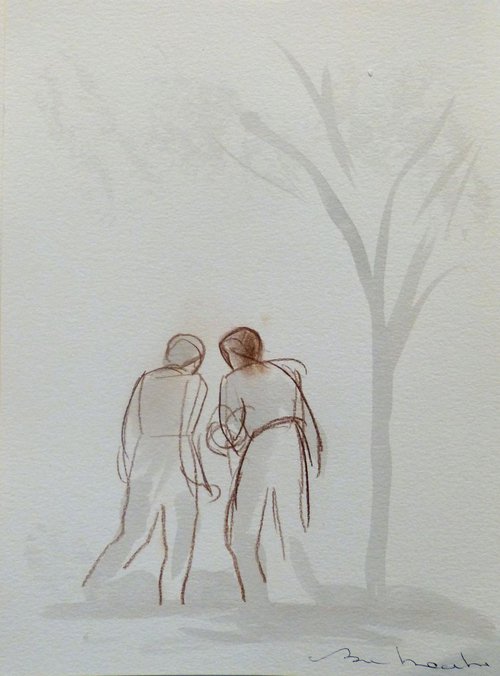 Under the tree, 29x21 cm by Frederic Belaubre