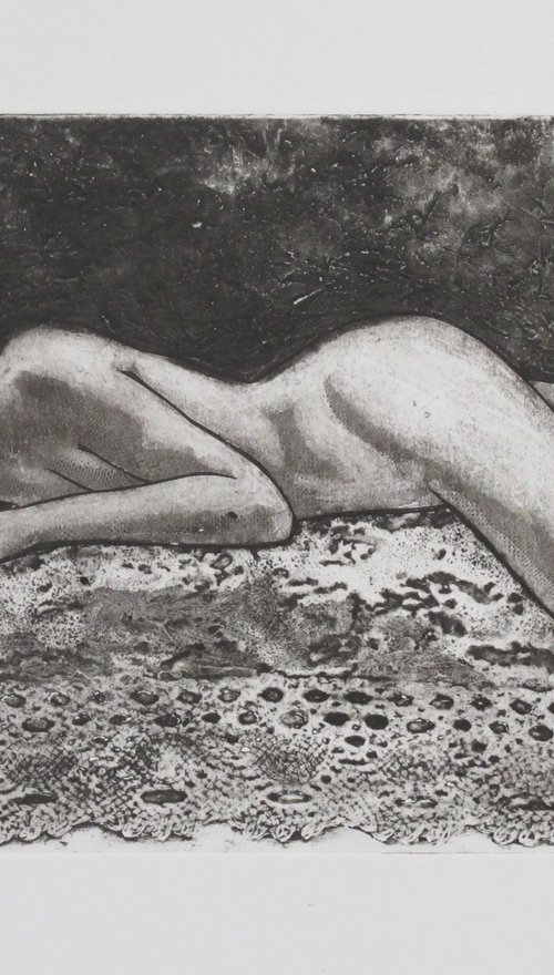 Reclining female nude revised by Rory O’Neill