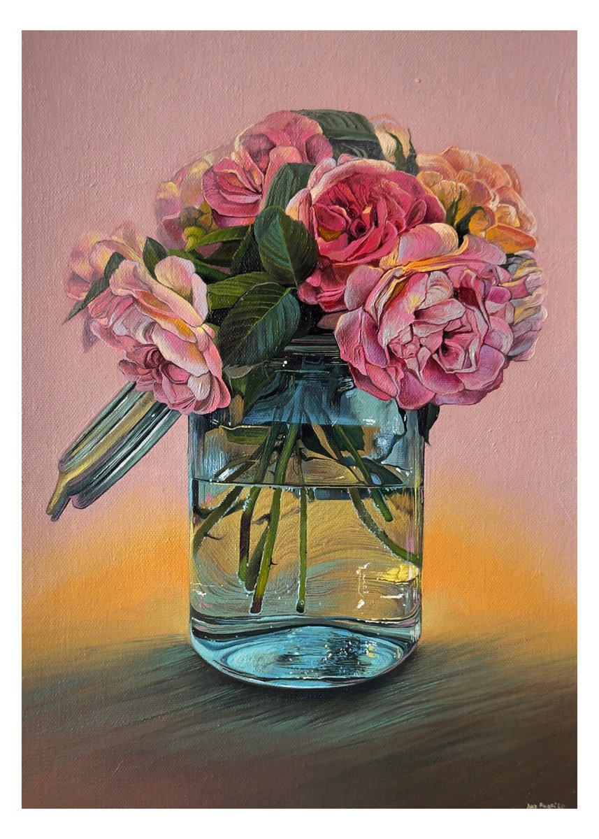 Tender Flowers in Vase by Anastasia Parfilo