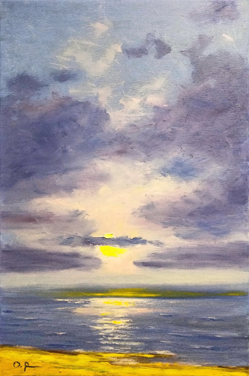 Impressionistic Landscape Oil Painting By Oleh Rak, 16 X 24", Sun Of Ukraine, Original Artwork