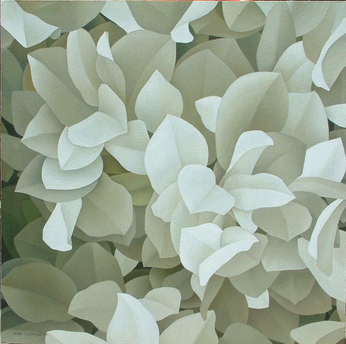 Abstract Oil Painting By Zhi Li, 39 X 39", Creative Work 15 [Noon], Original Artwork