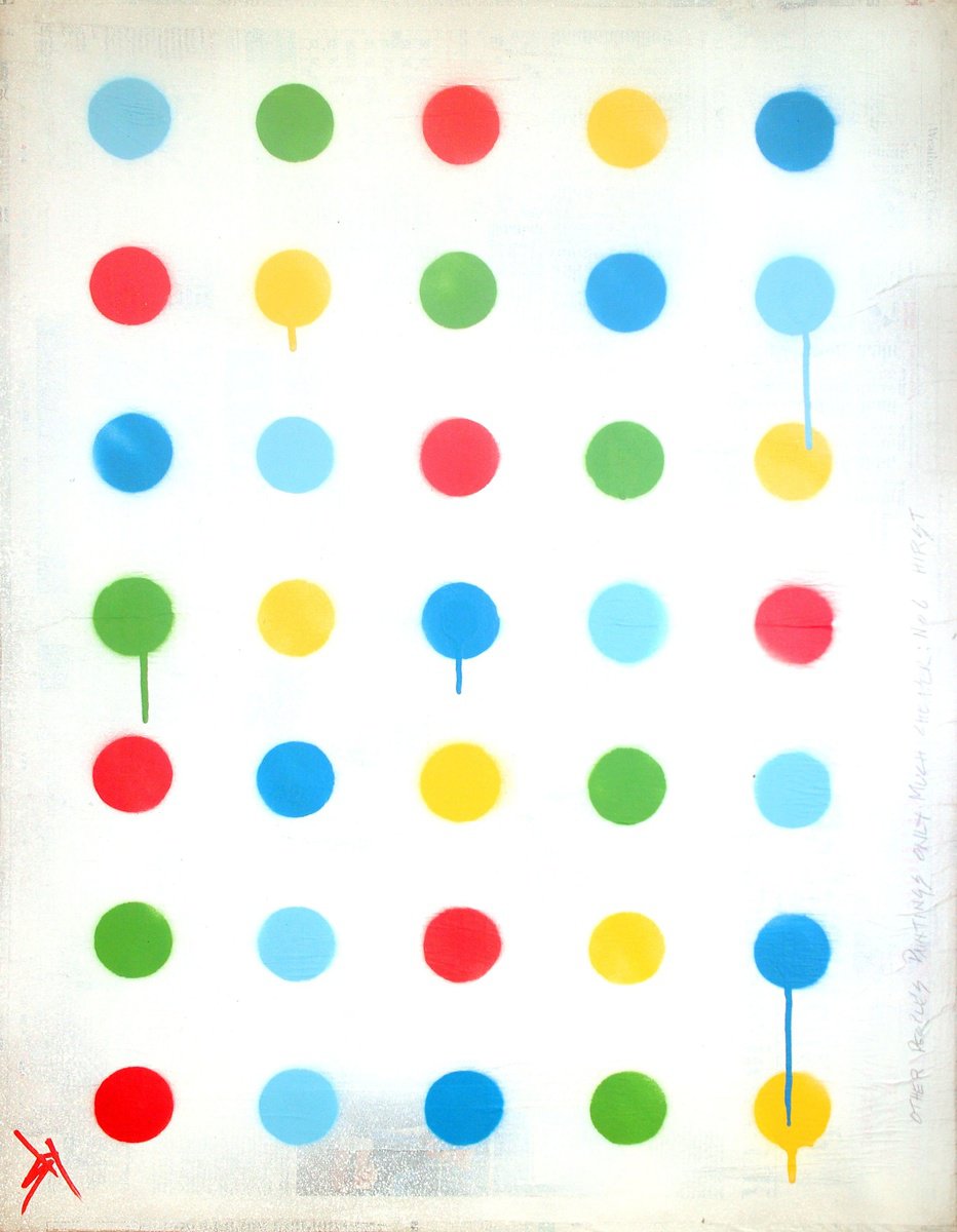 Geometric Abstract Painting By Juan Sly, 23 X 30", No 6 Hirst (U), Original Artwork