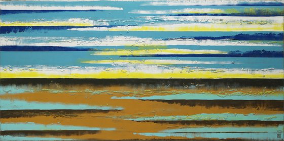 XL Canvas - Sea View Landscape - Abstract Large Painting - Ronald Hunter - 21J