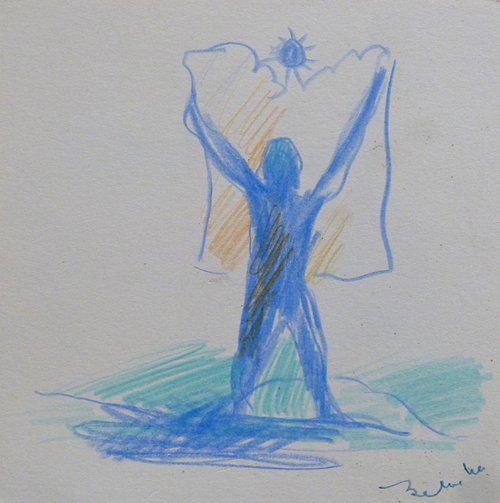 I want the sun ! , 15x15 cm by Frederic Belaubre
