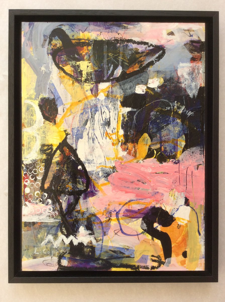 Abstract Collage By Linda Coppens, 13 X 17", Reality And Passenger, Original Artwork