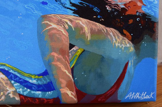 Underneath XLV - Miniature swimming painting