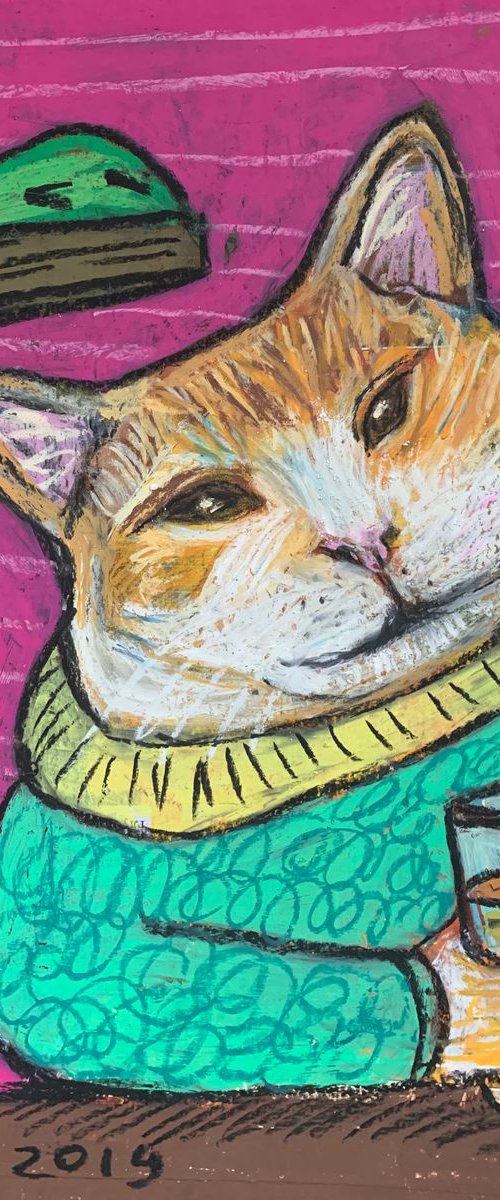 Drinking cat #15 by Pavel Kuragin