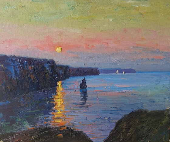 Moher cliffs sunset, Ireland