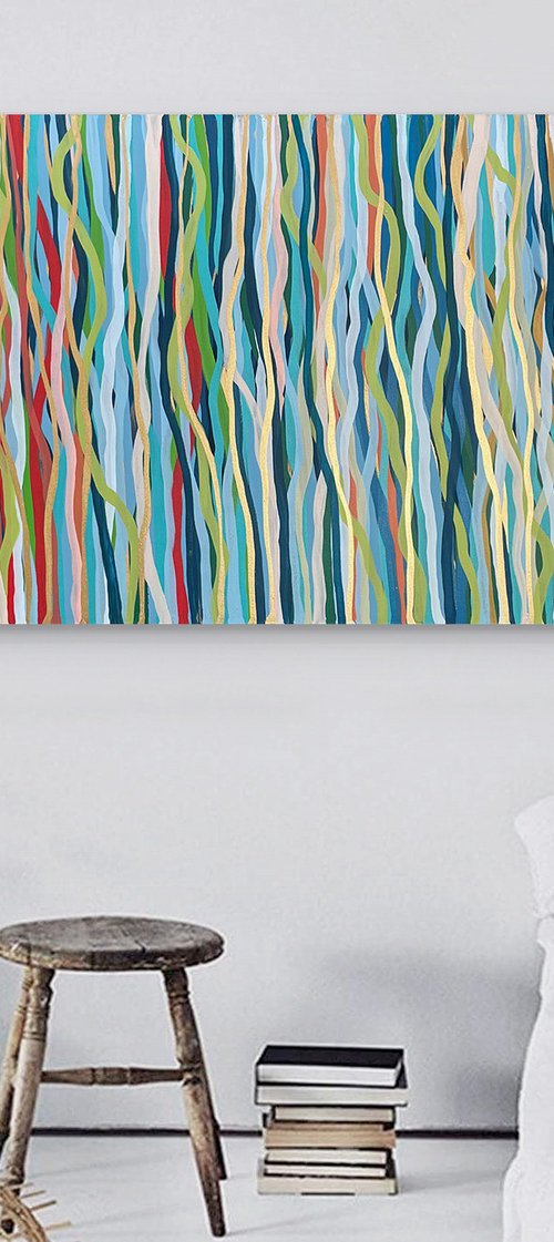 Groove Rising- 200 x 85cm acrylic on canvas by George Hall