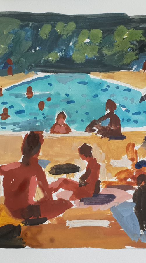 London Lido 8 X 6 by Stephen Abela
