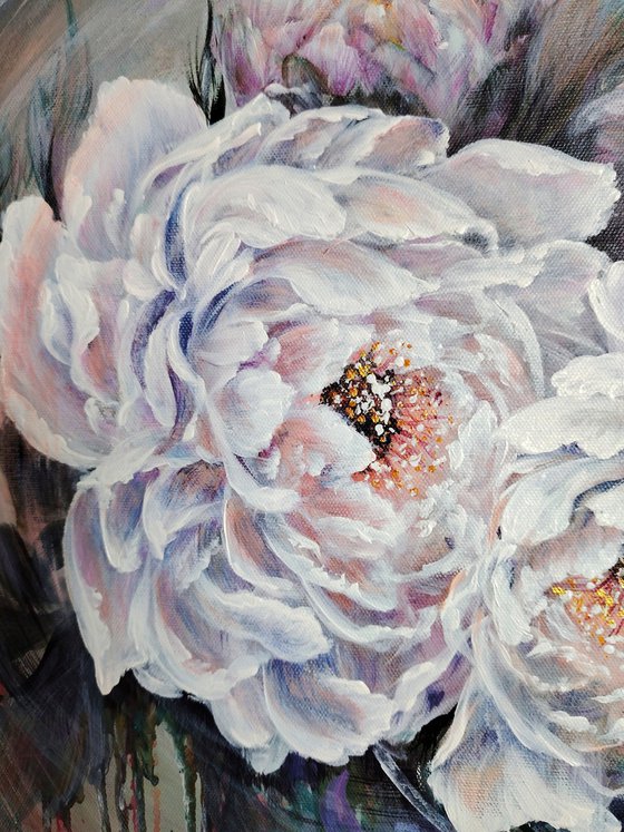 Embrace of peonies. Original.
