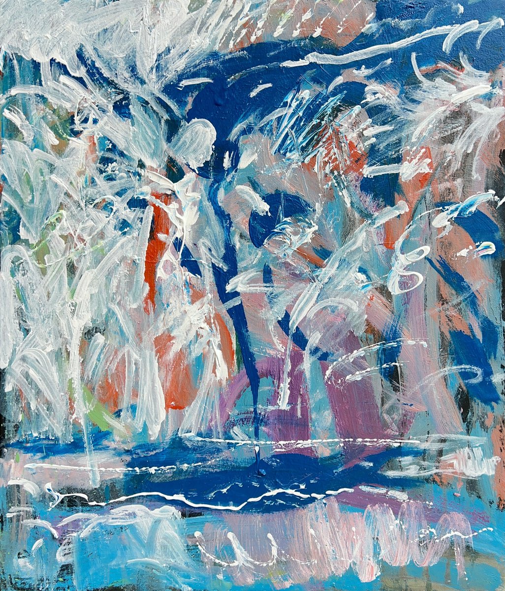 Abstract Portrait Acrylic Painting By Zakhar Shevchuk, 24 X 28", The Magician, Original Artwork