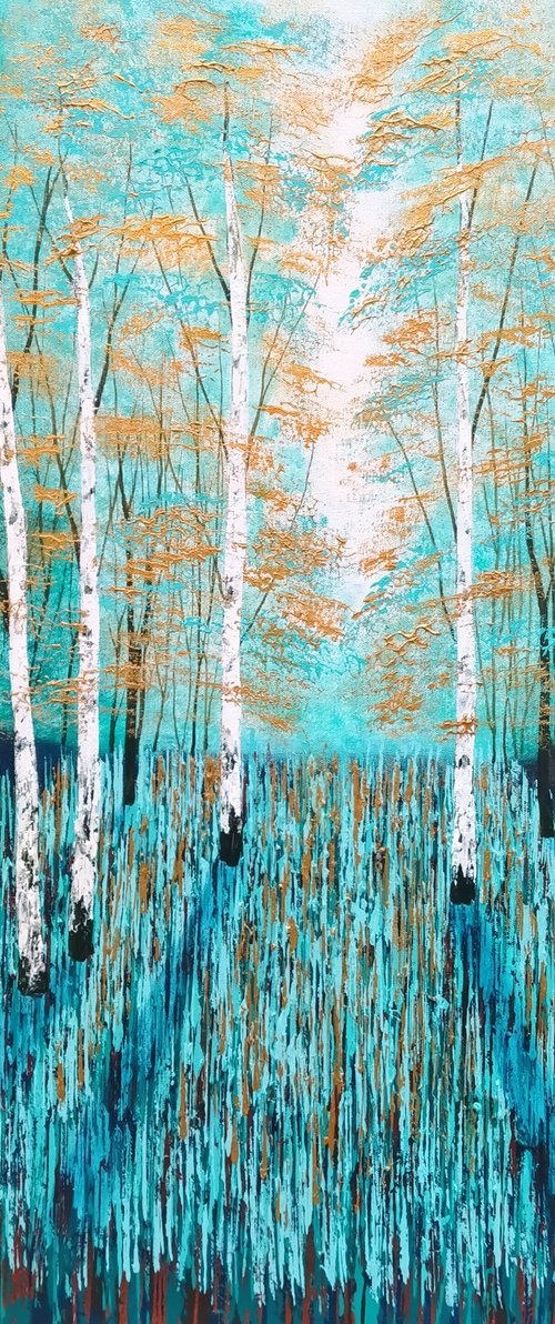 Golden Birch Wood by Amanda Horvath