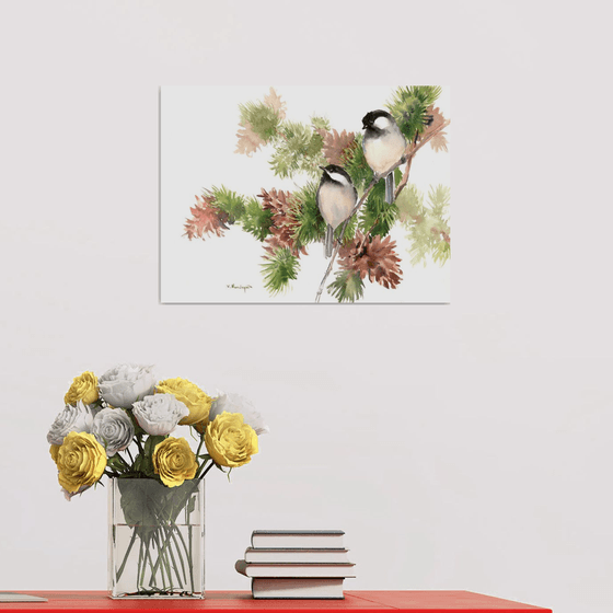 Chickadees and Pine