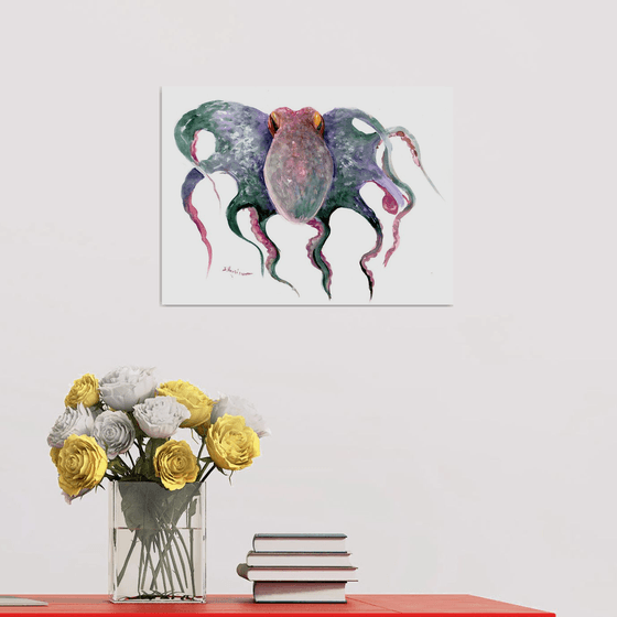 Octopus, Deep green, Purple and Pink Shades