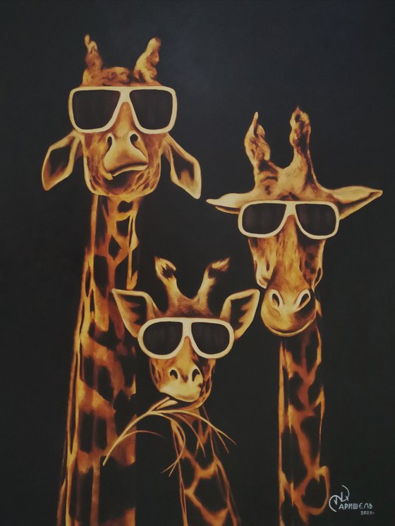"Three giraffes"