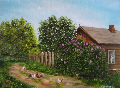 Charming Roosters & Hens, Nostalgic Farmhouse Art by Natalia Shaykina