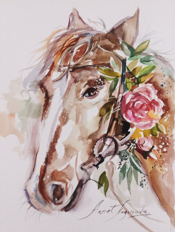 Horse Art, boho painting