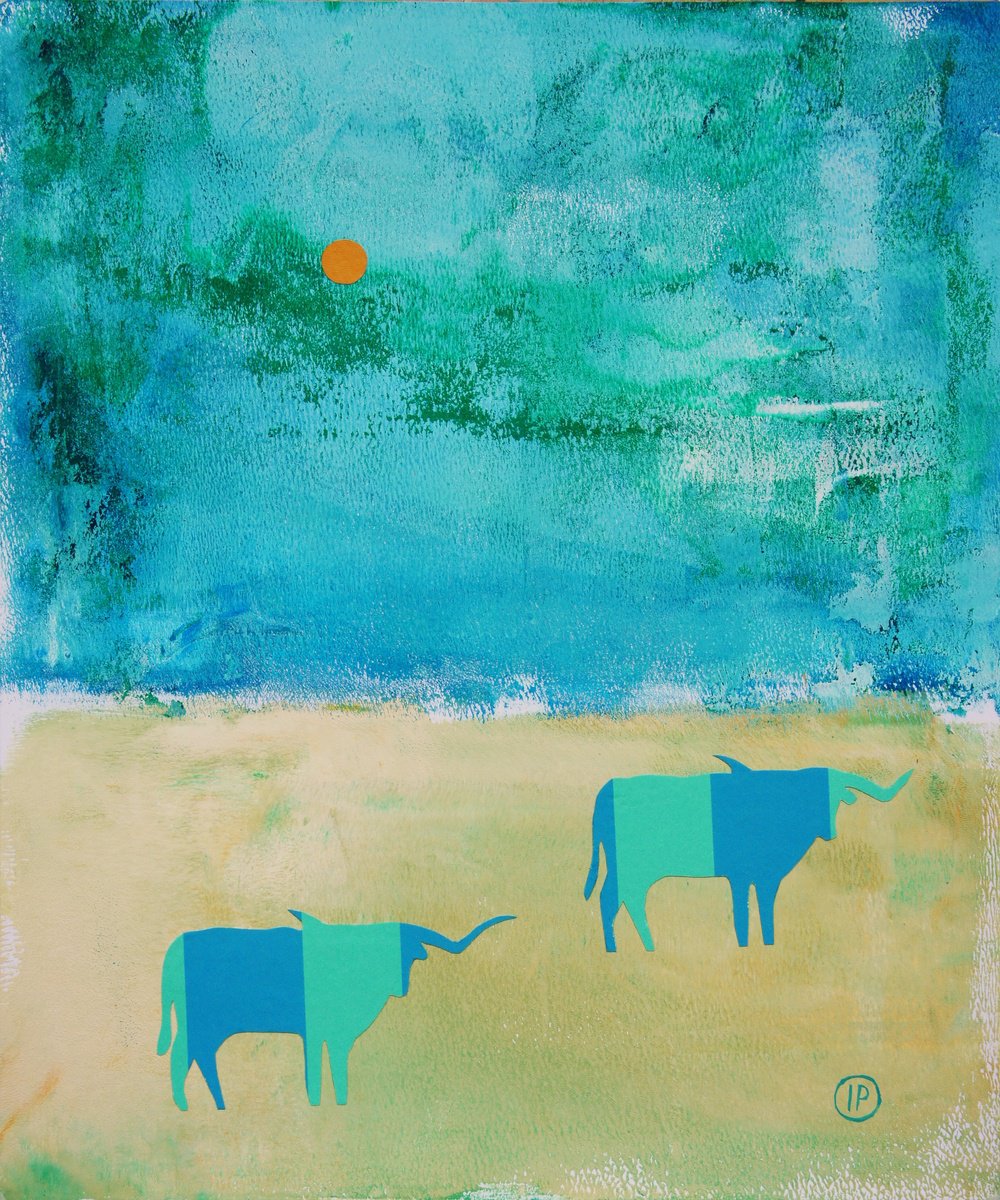 Impressionistic Landscape Painting By Irina Plaksina, 10 X 12, The Silence Of Texas Evening, Original Artwork