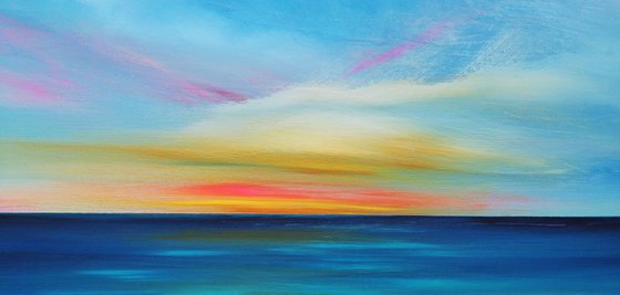 Dusk Embers - Cornish Seascape, Art, Skyscape