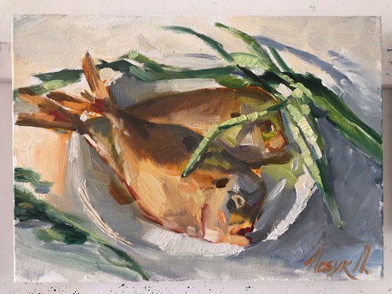 Fish and green onion