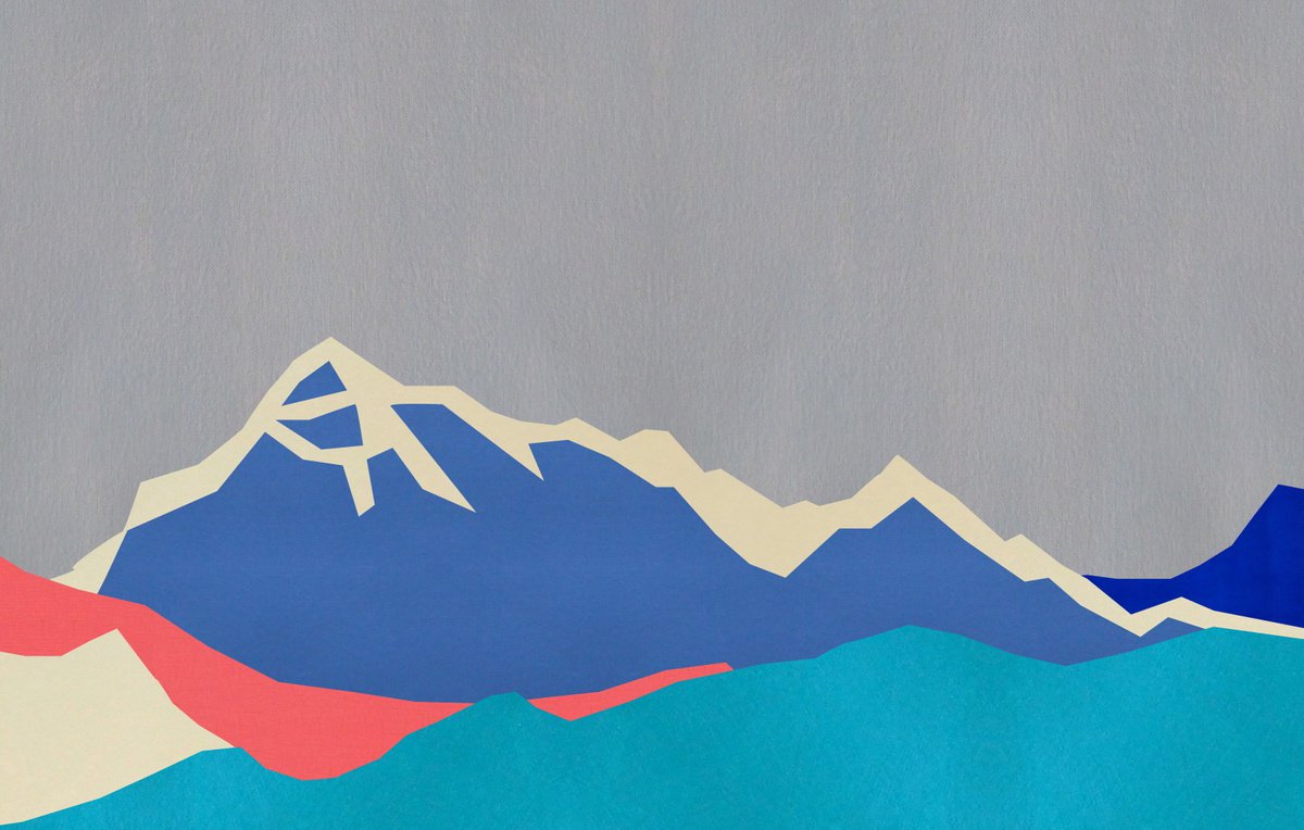 Abstract Mountains #23 - Extra Large Abstract Landscape - Shipping Rolled in a Tube by Arisha Monn