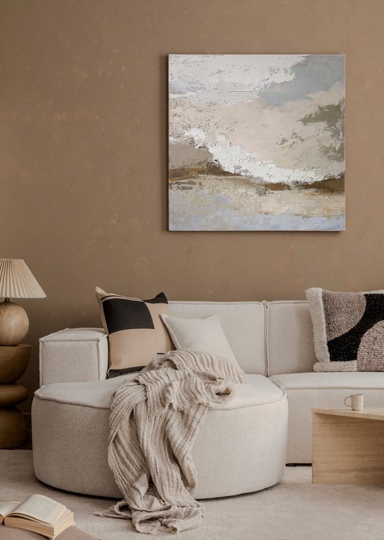 "Vella 2" Blue gray abstract textured art