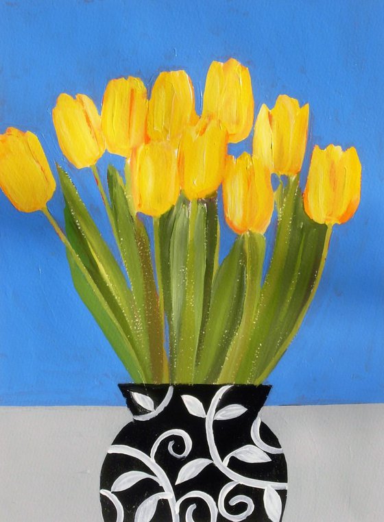 Ten Yellow Tulips