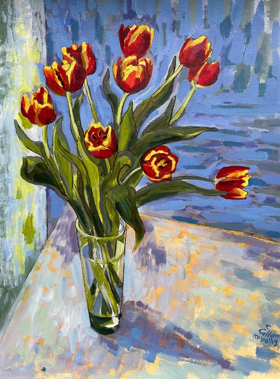 Picasso Tulips Acrylic painting by Christine Callum McInally