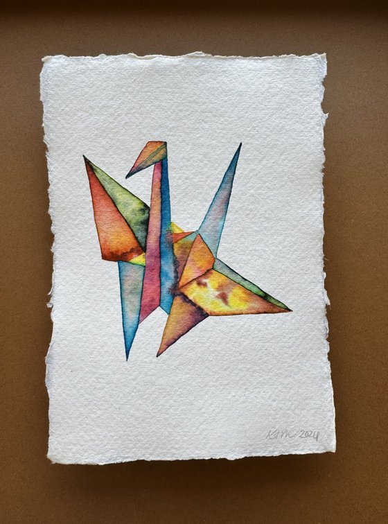 Watercolour Paper Crane