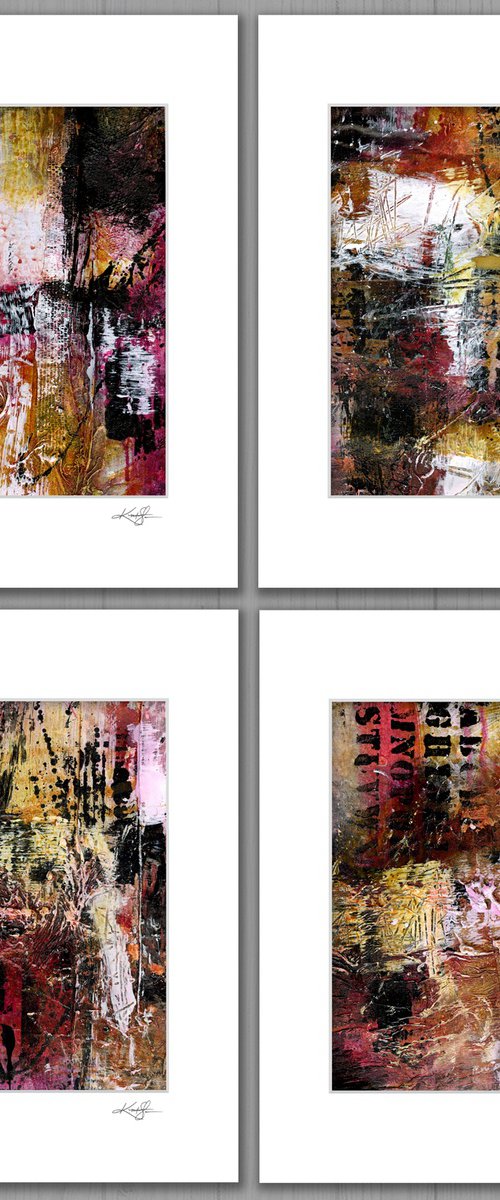 Urban Speak Collection 1 - 4 Abstract Paintings by Kathy Morton Stanion