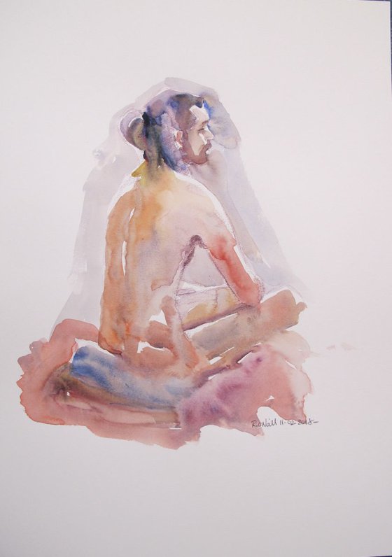 seated male nude